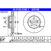 ATE | Bremsscheibe | 24.0125-0196.1