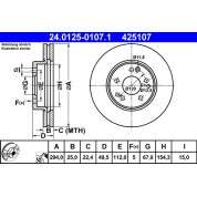 ATE | Bremsscheibe | 24.0125-0107.1