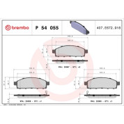 Brembo | Bremsbelagsatz, Scheibenbremse | P 54 055