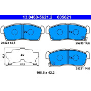 ATE | Bremsbelagsatz, Scheibenbremse | 13.0460-5621.2