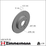 Zimmermann | Bremsscheibe | 400.1425.20