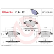 Brembo | Bremsbelagsatz, Scheibenbremse | P 24 211