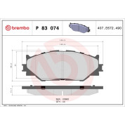 Brembo | Bremsbelagsatz, Scheibenbremse | P 83 074