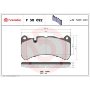 Brembo | Bremsbelagsatz, Scheibenbremse | P 50 092