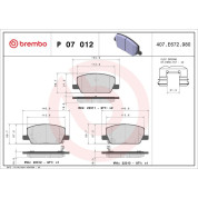 Brembo | Bremsbelagsatz, Scheibenbremse | P 07 012