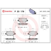 Brembo | Bremsbelagsatz, Scheibenbremse | P 23 179