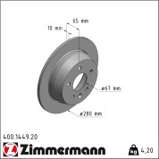 Zimmermann | Bremsscheibe | 400.1449.20