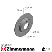 Zimmermann | Bremsscheibe | 430.2611.20