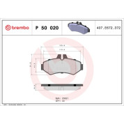 Brembo | Bremsbelagsatz, Scheibenbremse | P 50 020