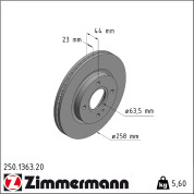 Zimmermann | Bremsscheibe | 250.1363.20