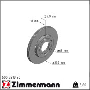 Zimmermann | Bremsscheibe | 600.3218.20