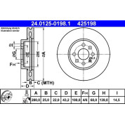 ATE | Bremsscheibe | 24.0125-0198.1