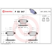 Brembo | Bremsbelagsatz, Scheibenbremse | P 83 047