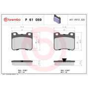 Brembo | Bremsbelagsatz, Scheibenbremse | P 61 059