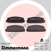 Zimmermann | Bremsbelagsatz, Scheibenbremse | 24045.130.1