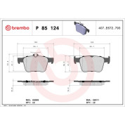 Brembo | Bremsbelagsatz, Scheibenbremse | P 85 124