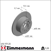 Zimmermann | Bremsscheibe | 610.1171.20