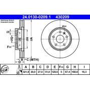 ATE | Bremsscheibe | 24.0130-0209.1