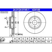 ATE | Bremsscheibe | 24.0124-0149.1