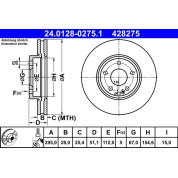 ATE | Bremsscheibe | 24.0128-0275.1