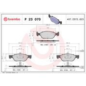 Brembo | Bremsbelagsatz, Scheibenbremse | P 23 070