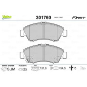 Valeo | Bremsbelagsatz, Scheibenbremse | 301760