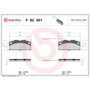 Brembo | Bremsbelagsatz, Scheibenbremse | P 62 001