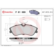 Brembo | Bremsbelagsatz, Scheibenbremse | P 61 069