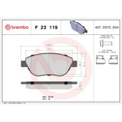 Brembo | Bremsbelagsatz, Scheibenbremse | P 23 119