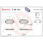 Brembo | Bremsbelagsatz, Scheibenbremse | P 85 077