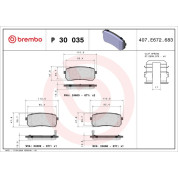 Brembo | Bremsbelagsatz, Scheibenbremse | P 30 035