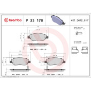 Brembo | Bremsbelagsatz, Scheibenbremse | P 23 178