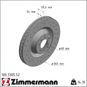 Zimmermann | Bremsscheibe | 100.3305.52