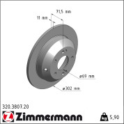 Zimmermann | Bremsscheibe | 320.3807.20