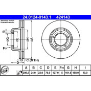 ATE | Bremsscheibe | 24.0124-0143.1