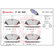 Brembo | Bremsbelagsatz, Scheibenbremse | P 44 022