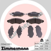 Zimmermann | Bremsbelagsatz, Scheibenbremse | 23340.170.1