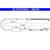 ATE | Seilzug, Feststellbremse | 24.3727-0185.2