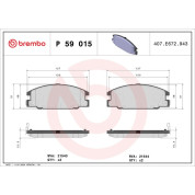 Brembo | Bremsbelagsatz, Scheibenbremse | P 59 015