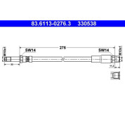 ATE | Bremsschlauch | 83.6113-0276.3