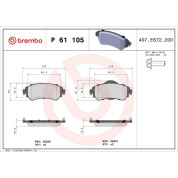 Brembo | Bremsbelagsatz, Scheibenbremse | P 61 105