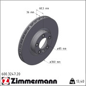 Zimmermann | Bremsscheibe | 600.3247.20