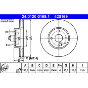 ATE | Bremsscheibe | 24.0120-0169.1