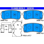ATE | Bremsbelagsatz, Scheibenbremse | 13.0460-5636.2