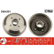 TRW | Bremstrommel | DB4301