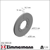 Zimmermann | Bremsscheibe | 250.1359.20