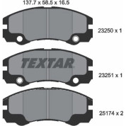 Textar | Bremsbelagsatz, Scheibenbremse | 2325001