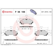 Brembo | Bremsbelagsatz, Scheibenbremse | P 56 106