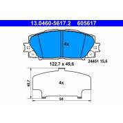ATE | Bremsbelagsatz, Scheibenbremse | 13.0460-5617.2