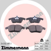 Zimmermann | Bremsbelagsatz, Scheibenbremse | 24332.185.1